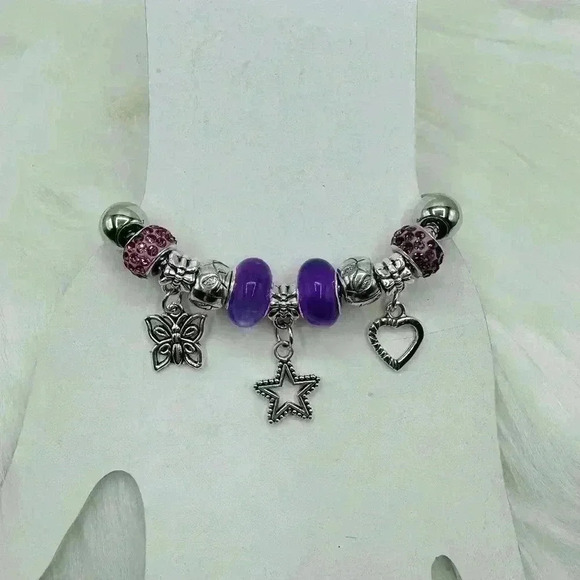 Cute Bracelet With Butterfly & Star Charms - Picture 4 of 4